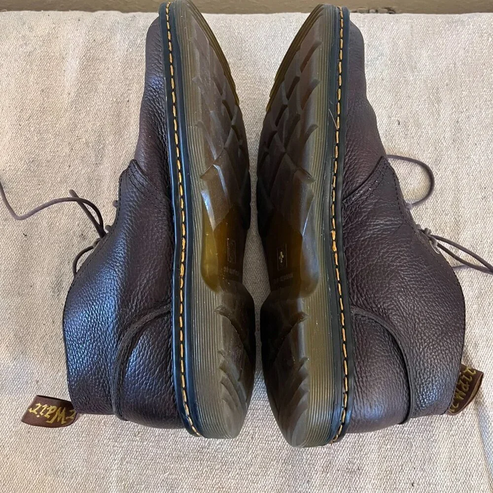 Dr Martens Unisex Black Leather Hazeldon Grizzly Shoes Sz M -7 W -8